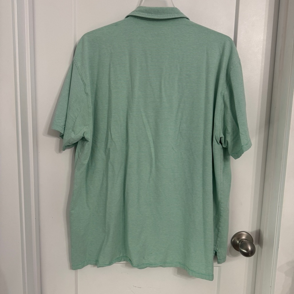 ORVIS Super Cool Men's Stretch Polo Shirt Size XL Short Sleeve Green Stripe - Picture 6 of 8